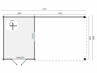 Gunnar - tuinhuis 44mm 7250x4000x2360mm onbehandeld - afbeelding 2 van  5