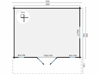 Gustav - tuinhuis 44mm 5000x5000x2770mm onbehandeld - afbeelding 2 van  5