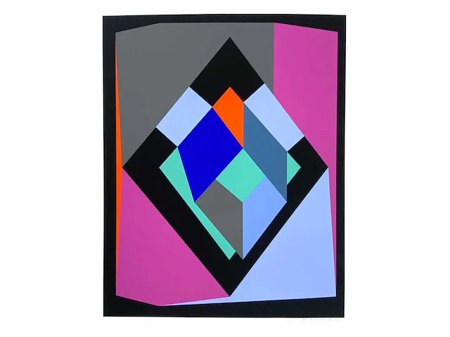 Guy vandenbranden - geometrisch abstracte copmpositie - zeefdruk - afbeelding 1 van  6