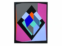 Guy vandenbranden - geometrisch abstracte copmpositie - zeefdruk - afbeelding 1 van  6