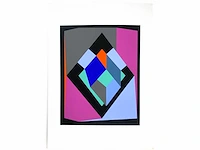 Guy vandenbranden - geometrisch abstracte copmpositie - zeefdruk - afbeelding 2 van  6