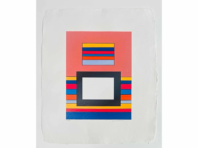 Guy vandenbranden - geometrische compositie - zeefdruk - afbeelding 6 van  6