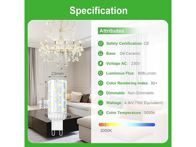 Gy g9 led-lamp (10 stuks) - afbeelding 2 van  4