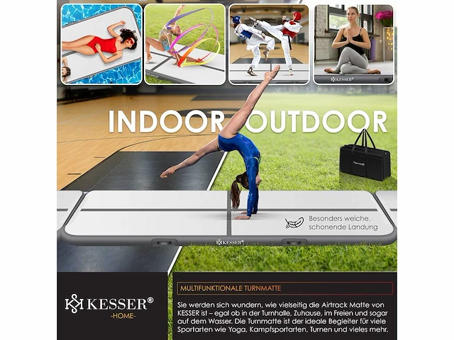 Gymmat 4m airtrack opblaasbare fitnessmat|yogamat, tuimelmat, trainingsmat, sportmat - afbeelding 2 van  8