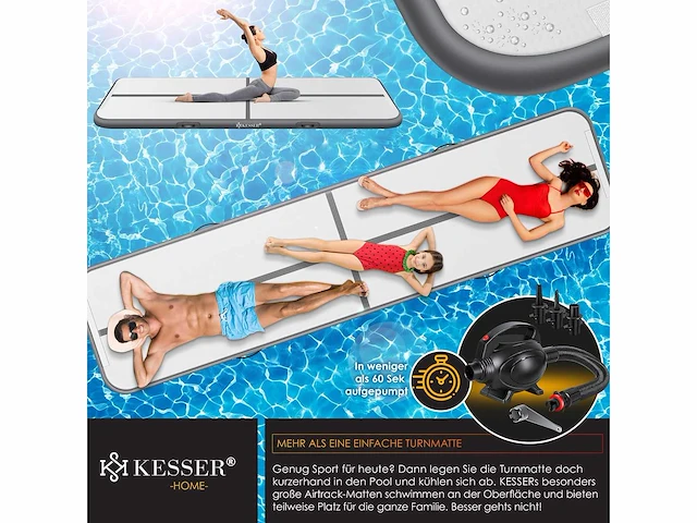 Gymmat 4m airtrack opblaasbare fitnessmat|yogamat, tuimelmat, trainingsmat, sportmat - afbeelding 4 van  8