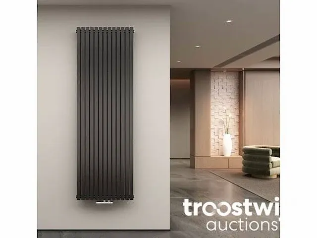 H1800xb600 dubbele design radiator vero mat zwart - afbeelding 1 van  2