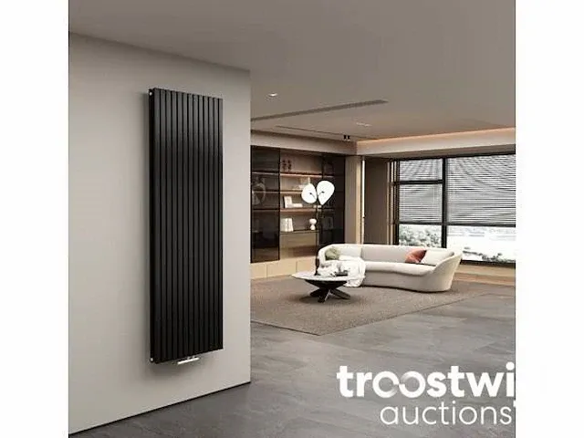 H1800xb600 dubbele design radiator vero mat zwart - afbeelding 2 van  2