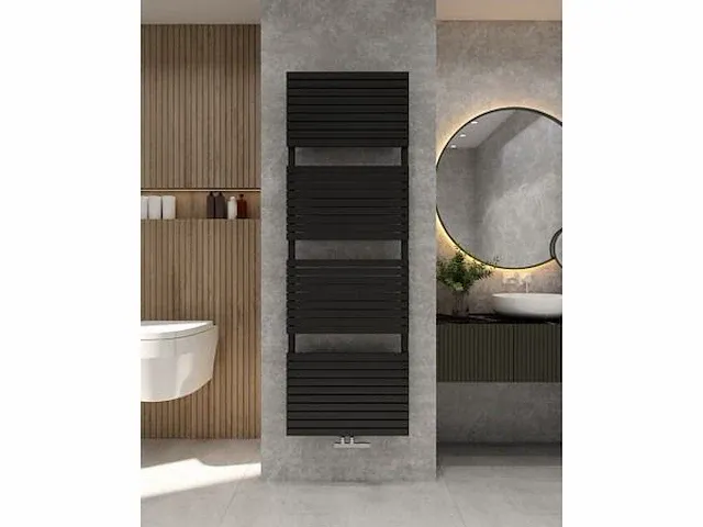 H1800xb600 mat zwart handdoekradiator vero - afbeelding 1 van  4