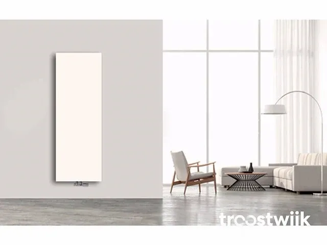 H1800xb600 vlakke verticale radiator mat wit - plano - afbeelding 3 van  4