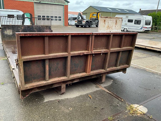 Haakarm plateau container laadvloer flat platte afzetcontainer - afbeelding 6 van  11