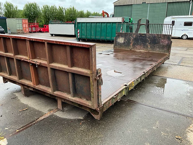 Haakarm plateau container laadvloer flat platte afzetcontainer - afbeelding 7 van  11