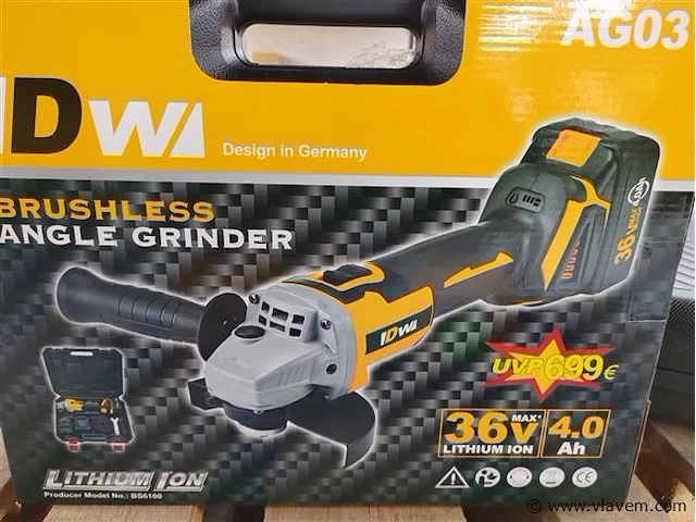 Haakse slijper 36volts accu dw - afbeelding 1 van  4