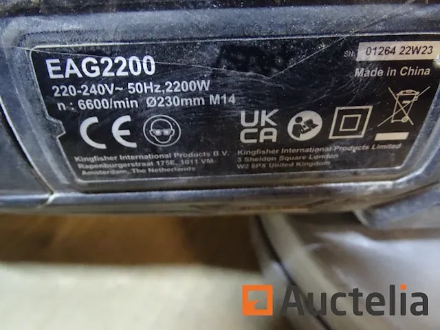 Haakse slijper erbauer eag2200 - afbeelding 3 van  6