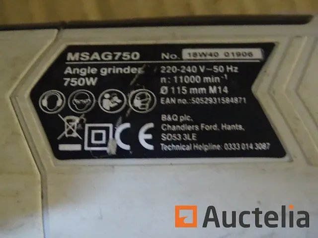 Haakse slijper mac allister msag750 - afbeelding 3 van  5