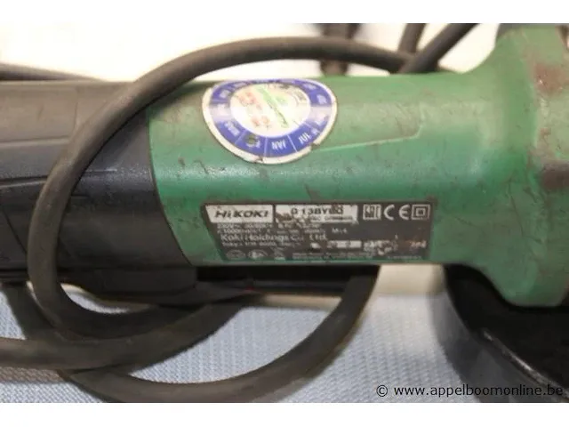 Haakse slijptol, hikoki g 13byeq, 1320w, 125mm, bj 2020 - afbeelding 2 van  3
