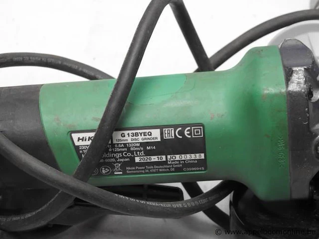 Haakse slijptol, hikoki g13byq, werking niet gekend - afbeelding 2 van  3