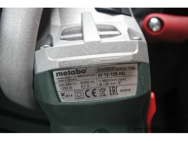 Haakse slijptol metabo, w12 - 125 hd - afbeelding 3 van  3