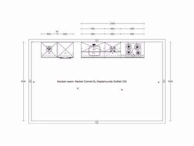 Häcker concept 130 - comet geplamuurde beton grafiet - afbeelding 4 van  23