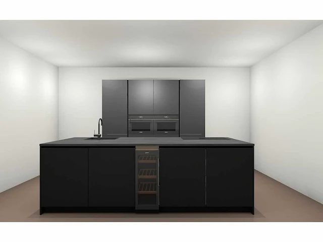 Häcker concept130 - topsoft lak mat zwart - eiland - afbeelding 4 van  25
