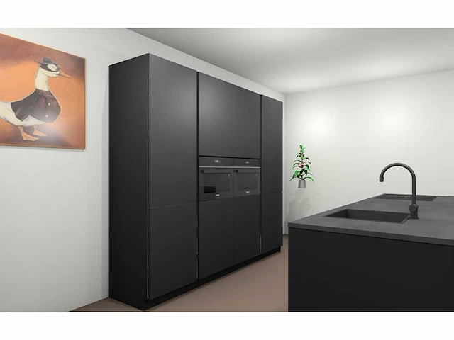 Häcker concept130 - topsoft lak mat zwart - eiland - afbeelding 6 van  25