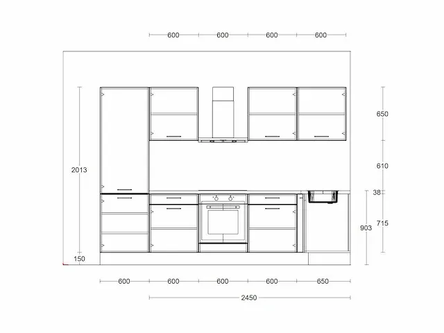 Hacker crema-magnolia mat hoek keuken - afbeelding 2 van  16