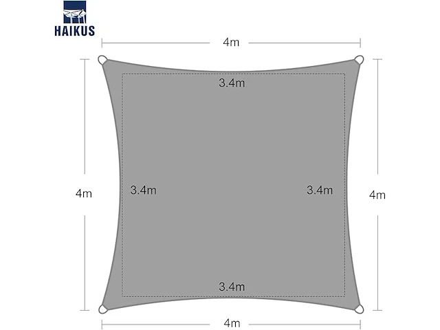 Haikus zonnezeil (4 x 4 m) - afbeelding 2 van  4