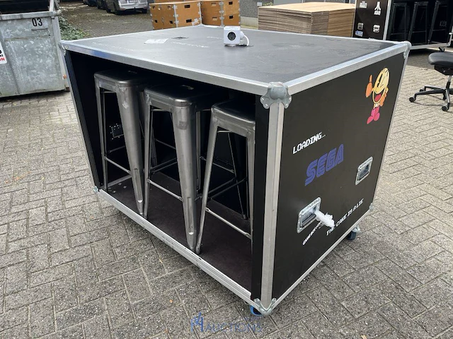 Halfopen flightcase met 6 barkrukken - afbeelding 3 van  9