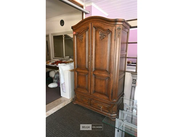 Halkast in massief eik - 150x70x210 cm - afbeelding 1 van  2