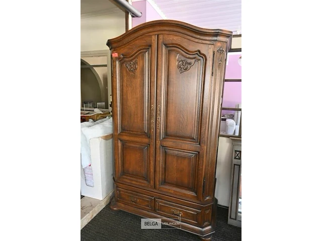 Halkast in massief eik - 150x70x210 cm - afbeelding 2 van  2