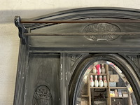 Hall meubel in hout, geslepen ovale spiegel +vooraan kleinbakje en kastje - afbeelding 2 van  4