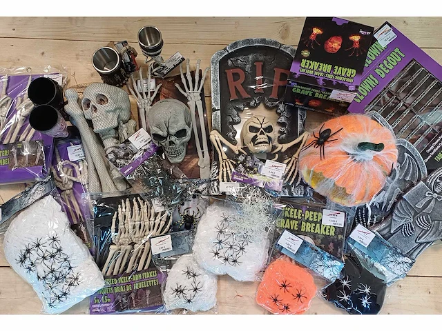 Halloween decoratie - skeletten, grafzerken & ongedierte (209x) - afbeelding 1 van  6