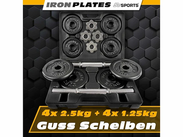 Halterset - 20 kg - koffer - afbeelding 3 van  5