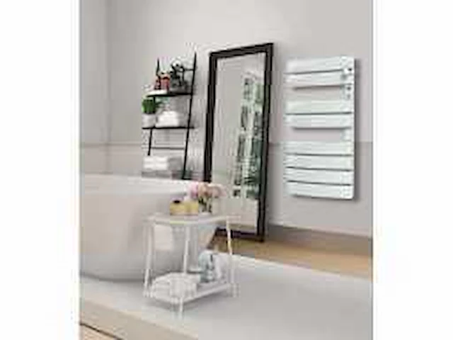 Handdoekverwarmer met lcd-ventilator zonder vloeistof wit 1600w pluton - afbeelding 1 van  3
