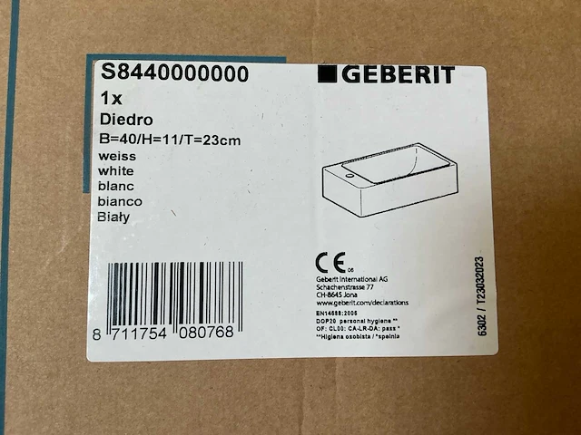 Handenwasser geberit diedro - afbeelding 1 van  2