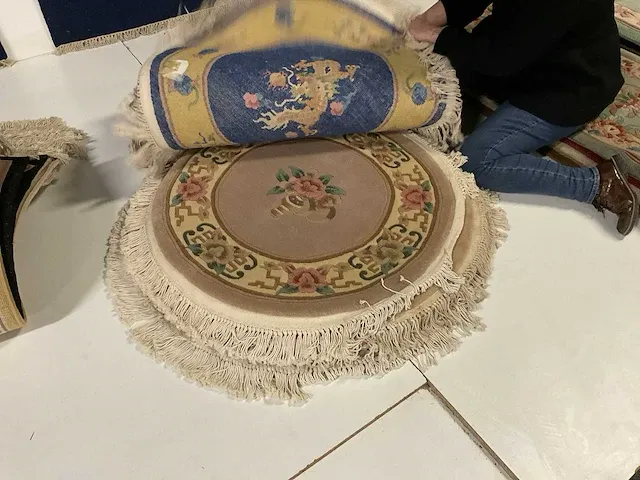 Handgeknoopt chinees tapijt (9x) - afbeelding 4 van  9