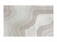 Handgemaakt 100% wollen vloerkleed - 160 x 230 cm - 1800gr/m2 - beige en taupe - afbeelding 2 van  4