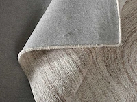 Handgemaakt 100% wollen vloerkleed - 160 x 230 cm - 1800gr/m2 - beige en taupe - afbeelding 3 van  4