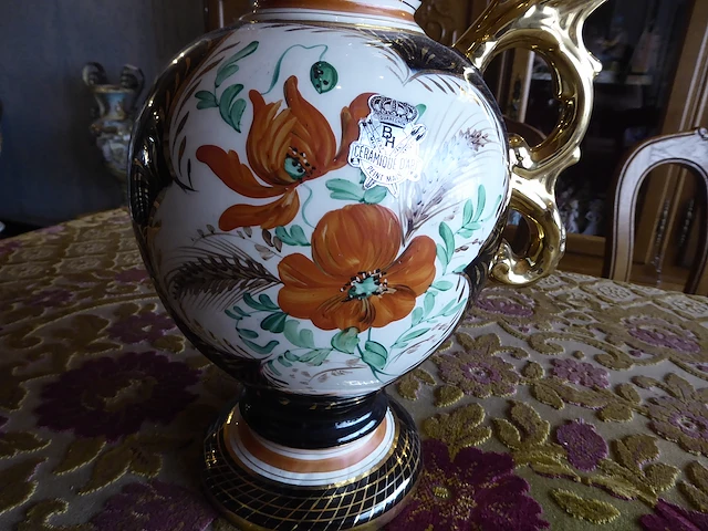 Handgeschilderde vaas hubert bequet - afbeelding 2 van  4
