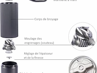 Handmatige koffiemolen aluminium - afbeelding 2 van  3