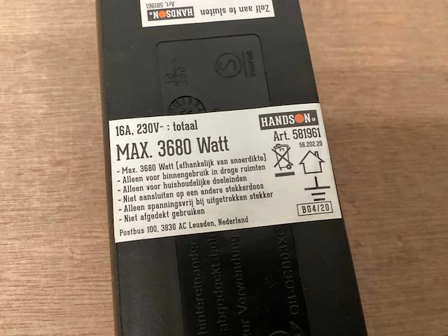Handson stekkerdoos 3 voudig randaarde (64x) - afbeelding 3 van  4