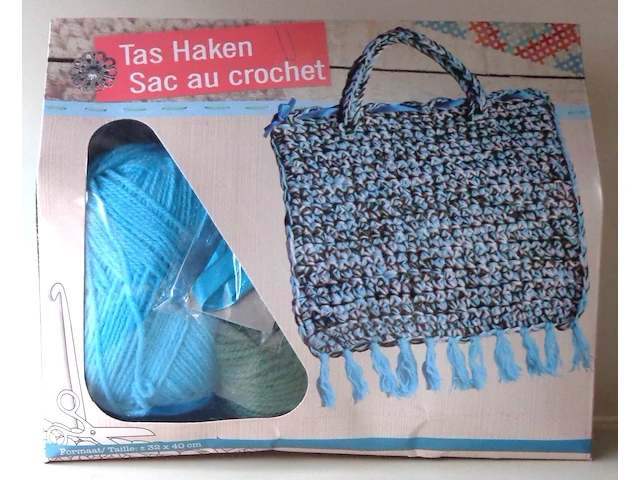 Handtas om zelf te haken : blauw - afbeelding 4 van  5