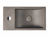 Hangende betonnen wastafel met steun - kranen aan de linkerkant - l40 x b22 cm - afbeelding 5 van  7