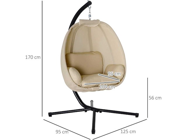 Hangende ei armstoel opvouwbare schommel - afbeelding 7 van  12