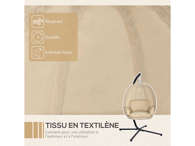 Hangende ei armstoel opvouwbare schommel - afbeelding 8 van  12