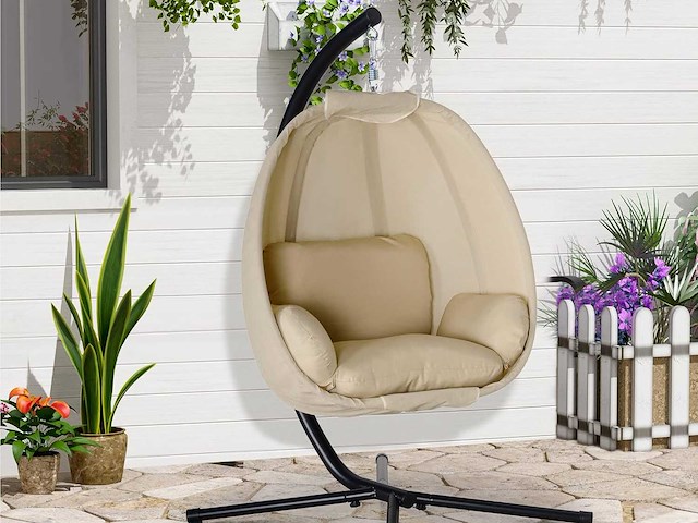 Hangende ei armstoel opvouwbare schommel - afbeelding 10 van  12