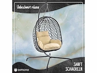 Hangende rotan fauteuil - grijs en beige - afbeelding 6 van  6