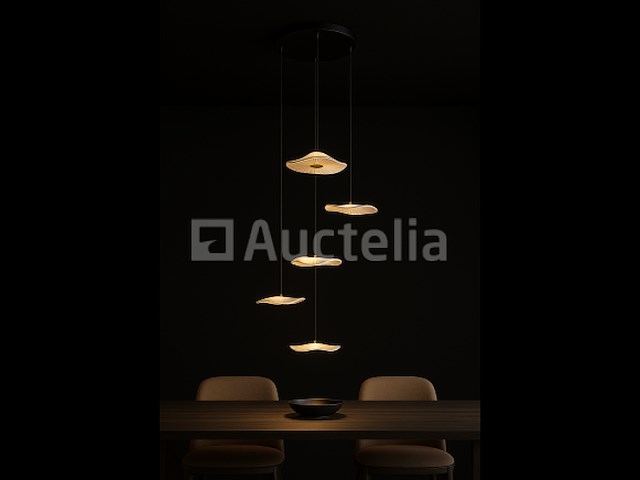 Hanglamp led – b064/5 – 3000k – warm wit – ø350 mm – verstelbare hoogte – zilver - afbeelding 1 van  3