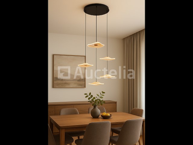 Hanglamp led – b064/5 – 3000k – warm wit – ø350 mm – verstelbare hoogte – zilver - afbeelding 2 van  3