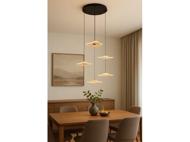 Hanglamp led – b064/5 – 3000k – warm wit – ø350 mm – verstelbare hoogte – zilver - afbeelding 1 van  3