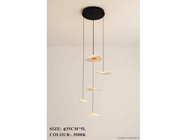 Hanglamp led – b064/5 – 3000k – warm wit – ø350 mm – verstelbare hoogte – zilver - afbeelding 2 van  3